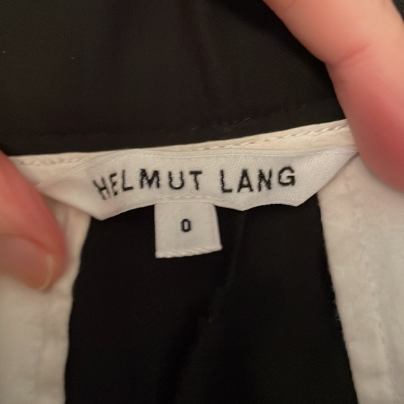 Helmut Lang Wool-Blend Straight-Leg Suit Pants with Adjustable Waist Black Sz 0 - Picture 5 of 12